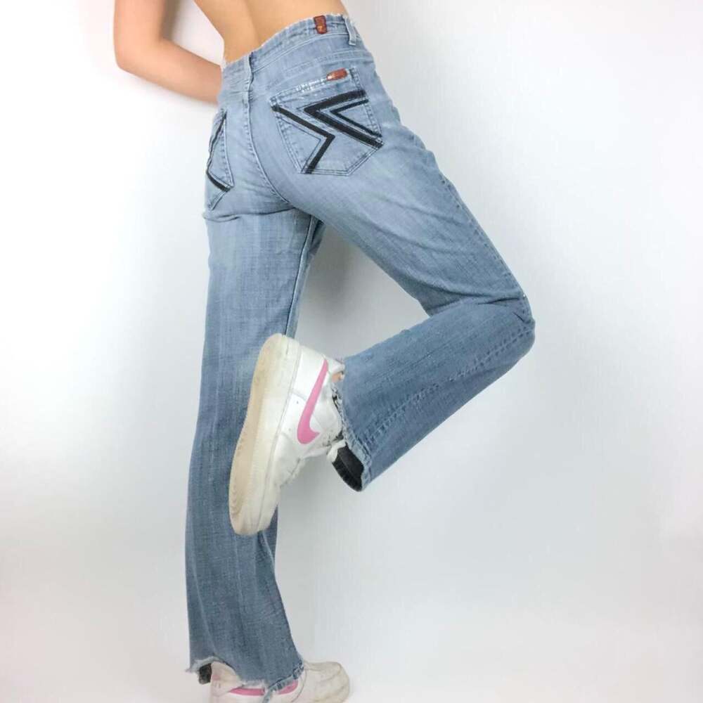 7 For All Mankind Women's Blue and Black Jeans